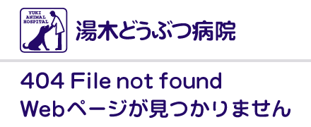 湯木どうぶつ病院　404 File not found　Webページが見つかりません